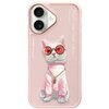 Etui NIMMY Glasses Cool Cat do Apple iPhone 16 Różowy