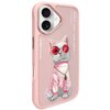 Etui NIMMY Glasses Cool Cat do Apple iPhone 16 Różowy Seria telefonu iPhone
