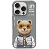 Etui NIMMY Cool&Cute 2.0 Bear do Apple iPhone 16 Pro Max Szary