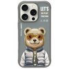 Etui NIMMY Cool&Cute 2.0 Bear do Apple iPhone 16 Pro Szary
