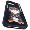 Czarne etui na telefon z nadrukiem kota w okularach przeciwsłonecznych i bluzie z kapturem, ozdobione łańcuszkiem z napisem "NIMMY". Na etui widoczny jest również tekst: "NIMMY" oraz "COOL CAT WITH ATTITUDE".