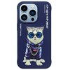 Etui NIMMY Glasses Cool Cat do Apple iPhone 15 Pro Niebieski