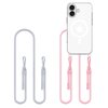 Etui TECH-PROTECT Flexair Chain MagSafe do Apple iPhone 16 Przezroczysto-szaro-różowy