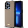 Etui DKNY Grained Metal Logo MagSafe do Apple iPhone 15 Pro Beżowy