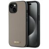 Etui DKNY Grained Metal Logo MagSafe do Apple iPhone 15 Beżowy