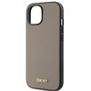 Etui DKNY Grained Metal Logo MagSafe do Apple iPhone 15 Beżowy Typ Etui magnetyczne