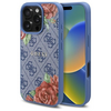 Etui GUESS 4G Flowers Print MagSafe do Apple iPhone 16 Pro Niebieski