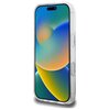 Przedstawione zdjęcie ukazuje przezroczyste etui na telefon z efektem gradientu i brokatu, zaprojektowane dla modelu Apple iPhone 16 Pro. Etui posiada wycięcia na przyciski i porty, a na ekranie telefonu widoczna jest kolorowa, abstrakcyjna grafika.