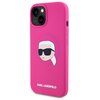 Etui KARL LAGERFELD Silicione Karl Head Print MagSafe do Apple iPhone 15 Fuksja Seria telefonu iPhone