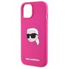 Etui KARL LAGERFELD Silicione Karl Head Print MagSafe do Apple iPhone 15 Fuksja Dominujący kolor Fuksja