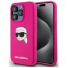 Etui KARL LAGERFELD Silicone Karl Head Print MagSafe do Apple iPhone 15 Pro Fuksja
