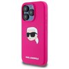 Etui KARL LAGERFELD Silicone Karl Head Print MagSafe do Apple iPhone 15 Pro Fuksja Seria telefonu iPhone