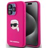 Etui KARL LAGERFELD Silicone Karl Head Print MagSafe do Apple iPhone 15 Pro Max Fuksja