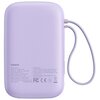 Powerbank BASEUS Qpow 2 10000mAh 30W Fioletowy + Kable USB-C Prąd wyjściowy [A] 1.5