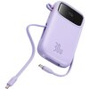 Powerbank BASEUS Qpow 2 10000mAh 30W Fioletowy + Kable USB-C Prąd wyjściowy [A] 2.25