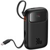 Powerbank BASEUS Qpow 2 10000mAh 30W Czarny + Kable USB-C Prąd wyjściowy [A] 2.5