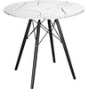 Stolik kawowy EHOKERY Paris Black DTW 80 cm Marmur Biały