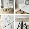 Stolik kawowy EHOKERY Paris Black DTW 80 cm Marmur Biały Materiał Drewno