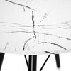 Stolik kawowy EHOKERY Paris Black DTW 80 cm Marmur Biały Materiał Stal