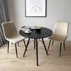 Stolik kawowy EHOKERY Paris Black DTW 80 cm Marmur Czarny Materiał Drewno