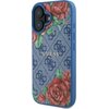Etui GUESS 4G Flowers Print MagSafe do Apple iPhone 16 Niebieski