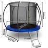 Trampolina XBOOST Henzen FT8 244 cm Materiał wykonania Polipropylen