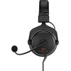 Czarne słuchawki nauszne z mikrofonem, na nauszniku widoczne logo "beyerdynamic" oraz napis "MMX 300 PRO". Pałąk jest wyściełany i posiada metalowe nity.