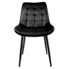 Krzesło EHOKERY Norman Velvet Czarny Materiał Metal