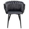 Krzesło EHOKERY Cofton Black Velvet Grafitowy Materiał Metal
