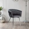 Krzesło EHOKERY Cofton Chrom Velvet Grafitowy Styl Glamour