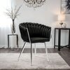Krzesło EHOKERY Cofton Chrom Velvet Czarny Styl Glamour