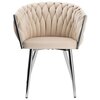 Krzesło EHOKERY Cofton Chrom Velvet Beżowy Materiał Metal