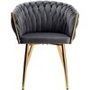 Krzesło EHOKERY Cofton Gold Velvet Grafitowy Materiał Metal