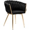 Krzesło EHOKERY Cofton Gold Velvet Czarny