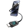 Kabel USB-C - USB-C USAMS z wyświetlaczem LCD Meteor Series SJ744USB02 100W 1.2m Czarny Obsługiwane zasilanie [W] do 100