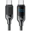 Kabel USB-C - USB-C USAMS z wyświetlaczem LCD HX Series SJ742USB02 100W 1.2m Czarny