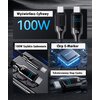 Kabel USB-C - USB-C USAMS z wyświetlaczem LCD HX Series SJ742USB02 100W 1.2m Czarny Długość [m] 1.2