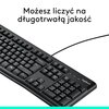 Klawiatura LOGITECH K120 Komunikacja z komputerem Przewodowa