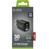 Ładowarka sieciowa SBS GAN 30W Czarny Rodzaj złącza USB - 1 szt.