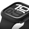 Czarne etui RINGKE Onyx do Apple Watch 10 (46mm) z widocznym wyświetlaczem zegarka, na którym znajduje się duży biały napis "10:09". Etui ma matowe wykończenie i otwory na przyciski.
