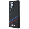 Etui BMW Leather Tricolor Crossing Stripes MagSafe do Samsung Galaxy S25 Ultra Czarny Seria telefonu Galaxy S