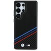Etui BMW Leather Tricolor Crossing Stripes MagSafe do Samsung Galaxy S25 Ultra Czarny Model telefonu Galaxy S25 Ultra
