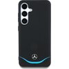 Etui MERCEDES Leather Contrasted Blue Horizontal Curve MagSafe do Samsung Galaxy S25 Czarny Seria telefonu Galaxy S