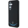 Etui MERCEDES Leather Contrasted Blue Horizontal Curve MagSafe do Samsung Galaxy S25 Czarny Model telefonu Galaxy S25