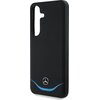 Etui MERCEDES Leather Contrasted Blue Horizontal Curve MagSafe do Samsung Galaxy S25 Czarny Typ Etui magnetyczne