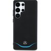 Etui MERCEDES Leather Contrasted Blue Horizontal Curve MagSafe do Samsung Galaxy S25 Ultra Czarny Seria telefonu Galaxy S