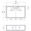 Zlewozmywak REGINOX Belfast Double Biały Komora 1 370 x 455 x 200 mm