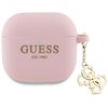 Etui na słuchawki GUESS Silicone 4G Charm do Apple Airpods 4 gen Różowy