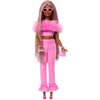 Lalka Barbie Deluxe Style Różowy komplet, spodnie i futerkowy top HYV28 Typ Lalka z akcesoriami
