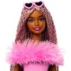 Lalka Barbie Deluxe Style Różowy komplet, spodnie i futerkowy top HYV28 Kod producenta HYV28